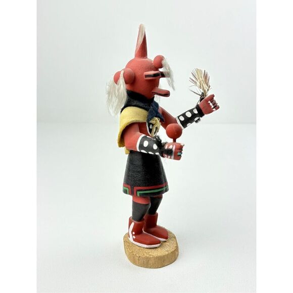 Vintage Native American Hopi Mudhead Kachina Sculpture Original Handmade 8in DV2 - Picture 5 of 8